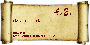 Azari Erik névjegykártya